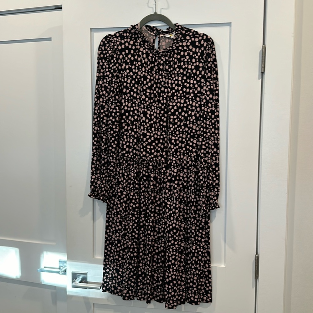 Boden Clara Jersey Dress 16/18 LONG Black and Pink
